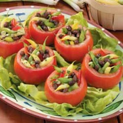 Three-Bean Tomato Cups