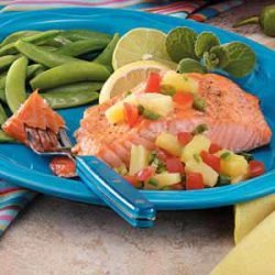 Salmon with Ginger Pineapple Salsa