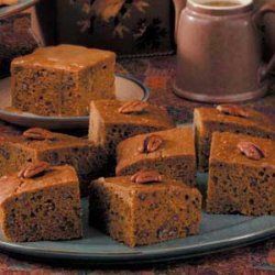 Pumpkin Gingerbread with Caramel Sauce