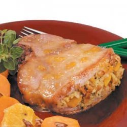 Peach-Stuffed Pork Chops