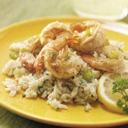 Lemon Shrimp with Parmesan Rice