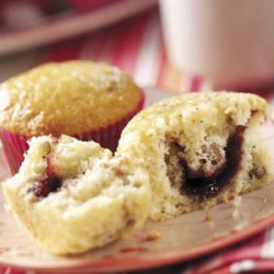 Raspberry-Filled Poppy Seed Muffins