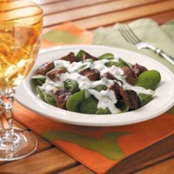 Beef Kabob Spinach Salad