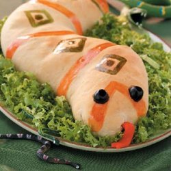 Sausage-Stuffed Slithery  Snakes