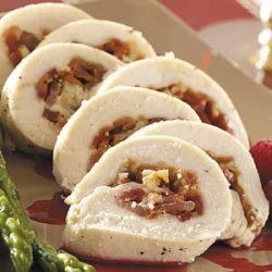 Chicken Rolls with Raspberry Sauce