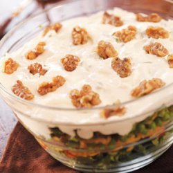 Layered Salad with Walnuts