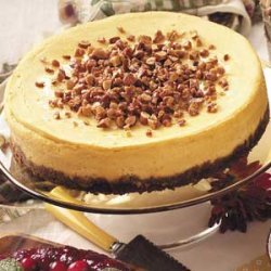 White Chocolate Pumpkin Cheesecake with Almond Topping