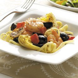 Mediterranean Shrimp and Linguine