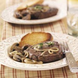 Steaks with French Onion Sauce