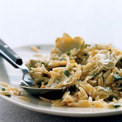 Orzo with Artichokes and Pine Nuts