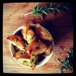 Roasted Potato Wedges with Rosemary Butter