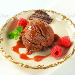 Ice Cream with Chocolate Caramel Sauce