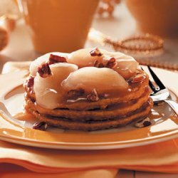 Pumpkin Pancakes with Apple Cider Compote