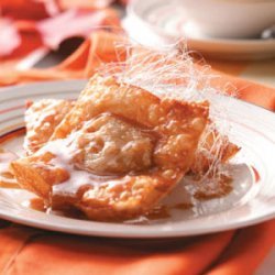 Pumpkin Wontons with Butterscotch Sauce