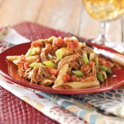 Barbecue Pork and Penne Skillet