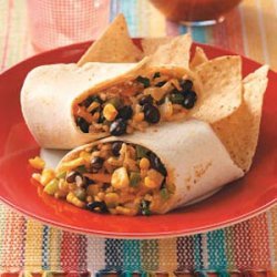 Corn, Rice & Bean Burritos