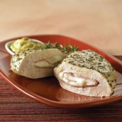 Ham and Swiss Stuffed Chicken Breast with Mustard Sauce