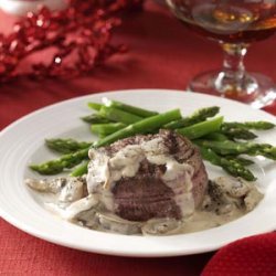 Filets with Mushroom & Brandy Cream Sauce