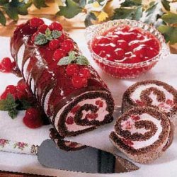 Chocolate Cherry Cream-Filled Log