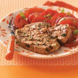Pork Chops with Herb Pesto for Two