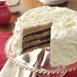 Gilded Mocha-Walnut Layer Cake