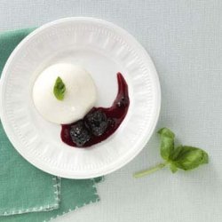 Blackberry-Basil Panna Cotta