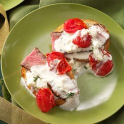 Steak Crostini with Roasted Tomatoes