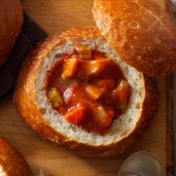 Vegetarian Stew in Bread Bowls