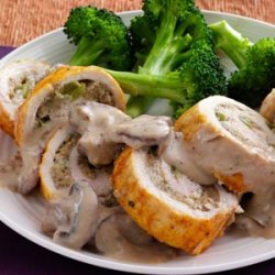 Makeover Stuffed Chicken Breasts with Mushroom Sauce