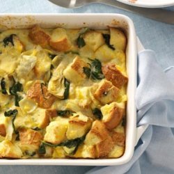 Spinach and Artichoke Bread Pudding