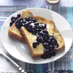 Baked French Toast with Blueberry Sauce