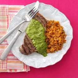 Steakhouse Strip Steaks with Chimichurri