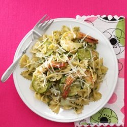 Zucchini Pesto with Shrimp and Farfalle