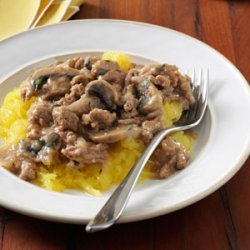 Turkey Stroganoff with Spaghetti Squash