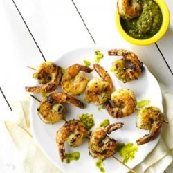 Grilled Pistachio-Lemon Pesto Shrimp