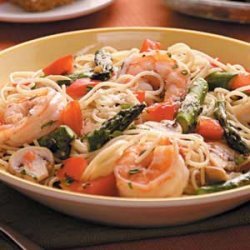 Asparagus 'n' Shrimp with Angel Hair