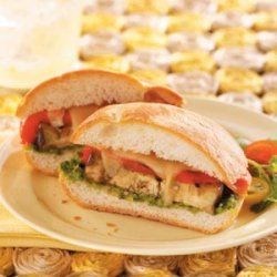 Grilled Veggie Sandwiches with Cilantro Pesto