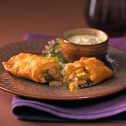 Southwest Egg Rolls & Cool Avocado Dip