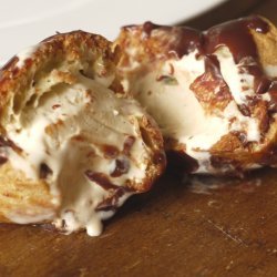 Profiteroles with Coffee Ice Cream