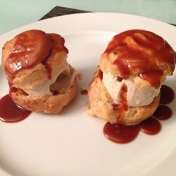 Profiteroles with Caramel Sauce