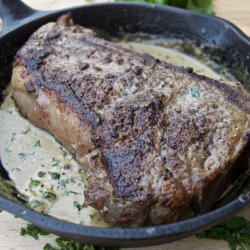 Peppercorn Steaks with Bourbon Sauce