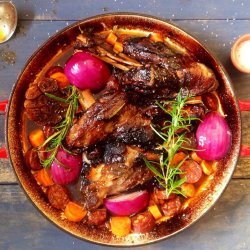 Braised Lamb Shanks with Garlic and Rosemary