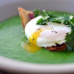 Garlic Soup with Poached Eggs