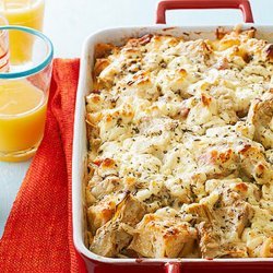 Goat Cheese, Artichoke, and Smoked Ham Strata