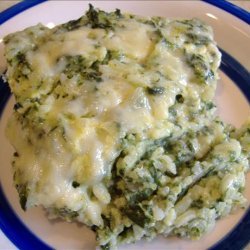 Kittencal's Spinach Parmesan Rice Bake