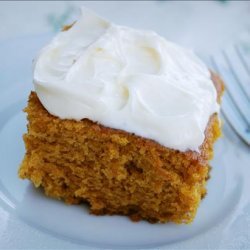 Pumpkin Cake Bars With Cream Cheese Frosting!