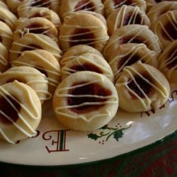 Raspberry Filled Almond Shortbread with Almond Glaze