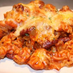 Mexi Ground Beef Chili Macaroni Casserole