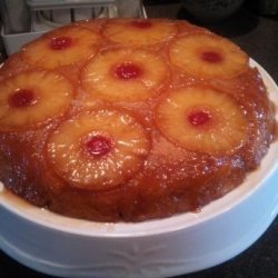 Pineapple Upside-Down Cake in Iron Skillet