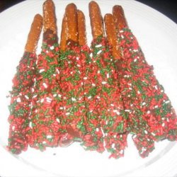 Linda's Chocolate Dipped Pretzel Rods